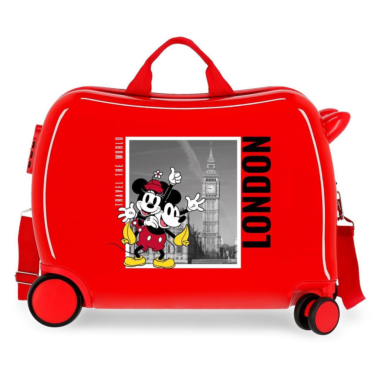 Disney Mickey Maleta Correpasillos ABS Rígida Mickey Y Minnie Travel The World