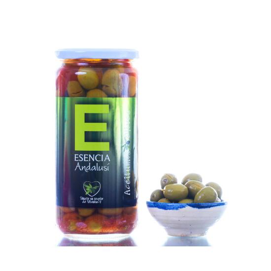 Aceitunas Verdial Aliñada 700 gr en tarro de cristal RECETA DE LA ABUELA. ESENCIA ANDALUSÍ GOURMET