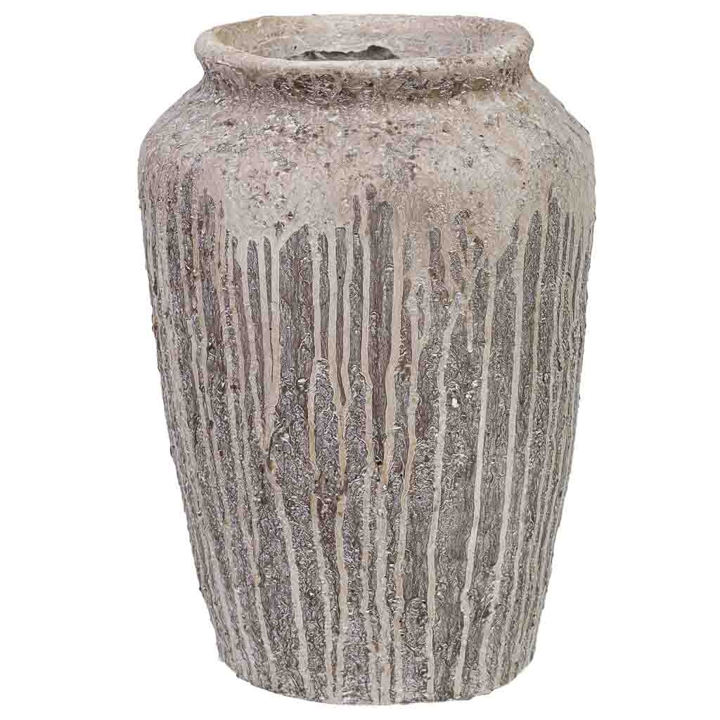 Wonderlust Deco - Jarrón envejecido de resina marrón 25x25x36 cm Marrón 25x25x36h cm