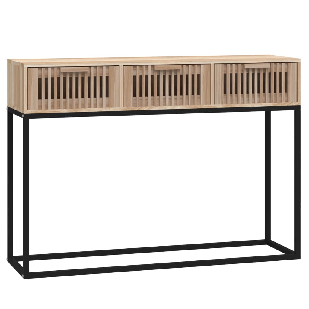 Vidaxl Mesa Consola Hierro y Madera Contrachapada 105x30x75 Cm Blanco