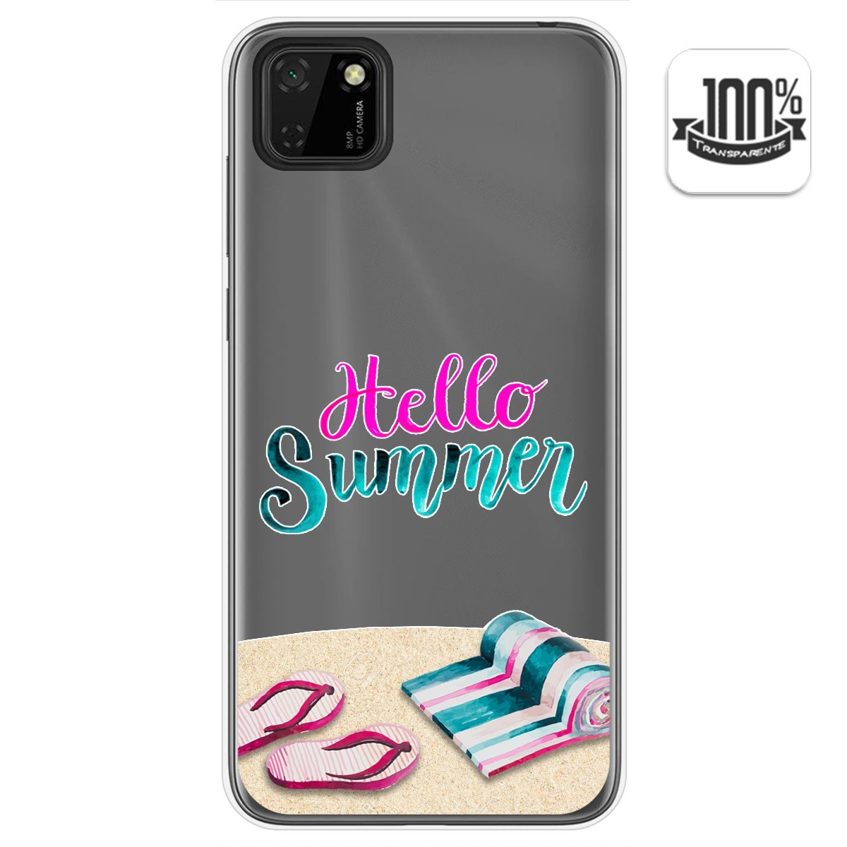 Tumundosmartphone Funda Gel Transparente para Huawei Y5p diseño Summer Dibujos