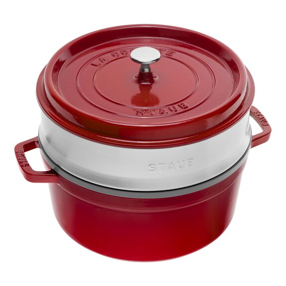 COCOTTE CON VAPORERA 26 CM, REDONDA, HIERRO FUNDIDO, STAUB