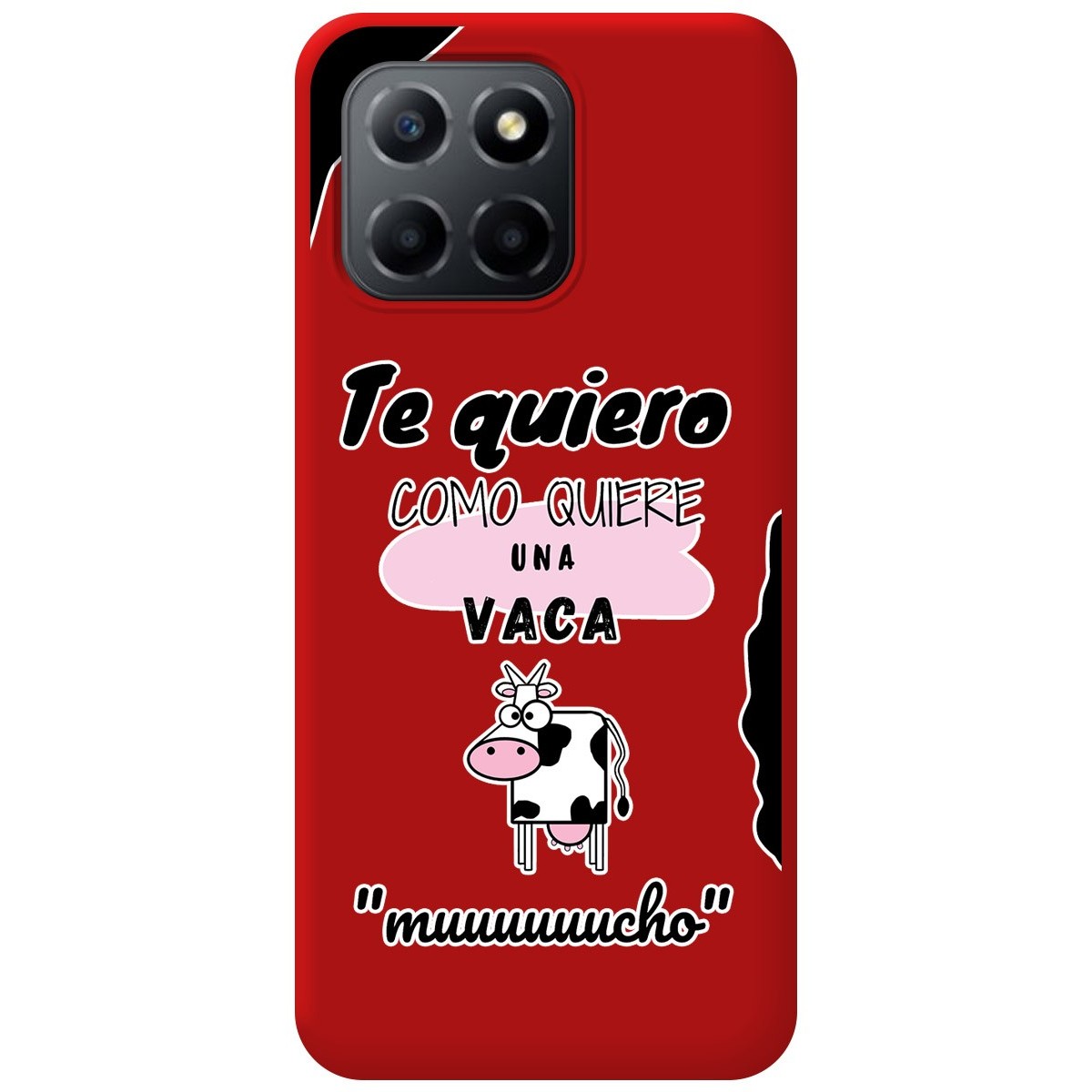 Funda Silicona Líquida Roja para Huawei Honor X8 5G diseño Vaca Dibujos