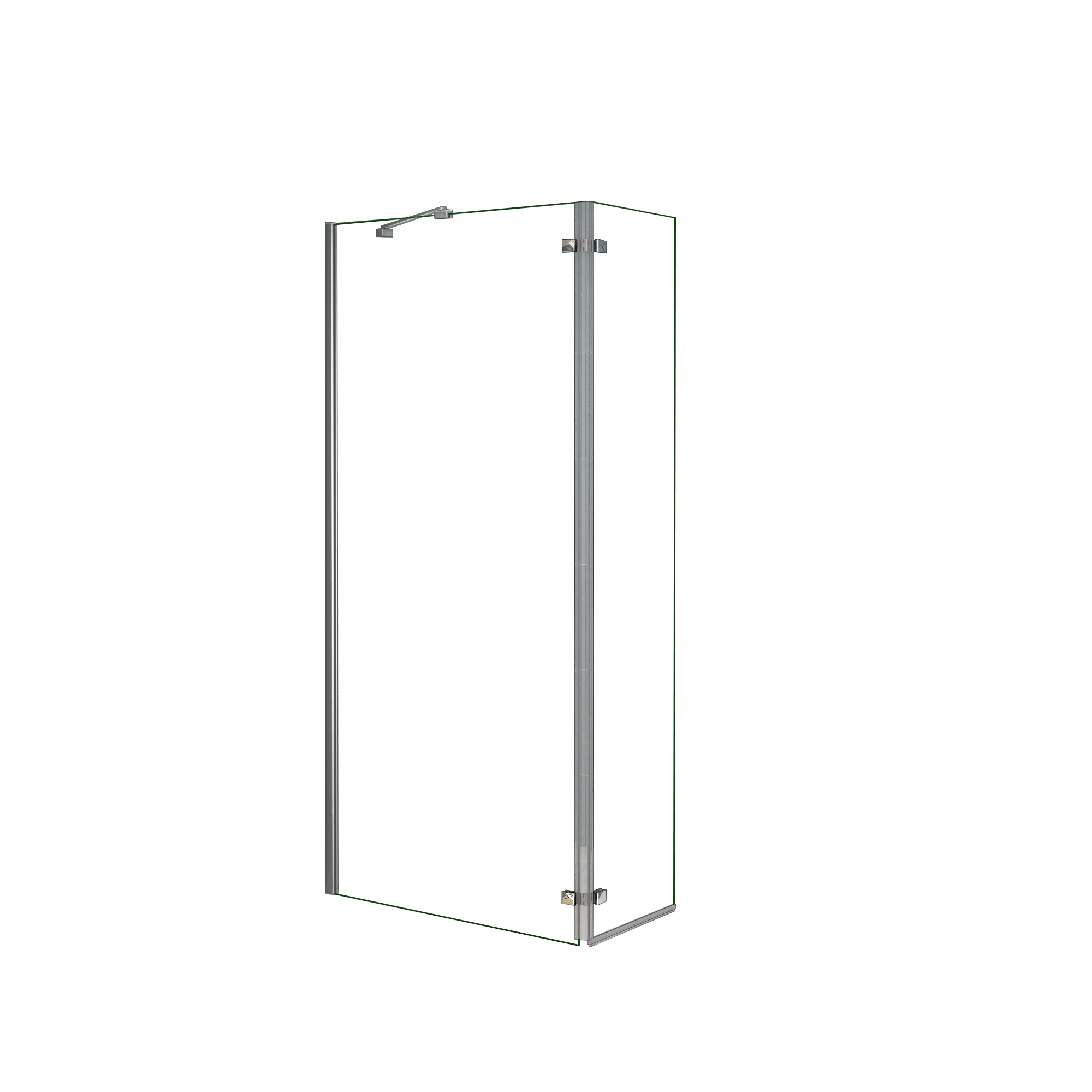 Walkin,Panel de ducha,2 hojas con Bisagra Panel fijo+giratorio,Vidrio Antical 8mm,Barra Fija 45cm,Perfil Cromado,([78-80]+40)x200cm