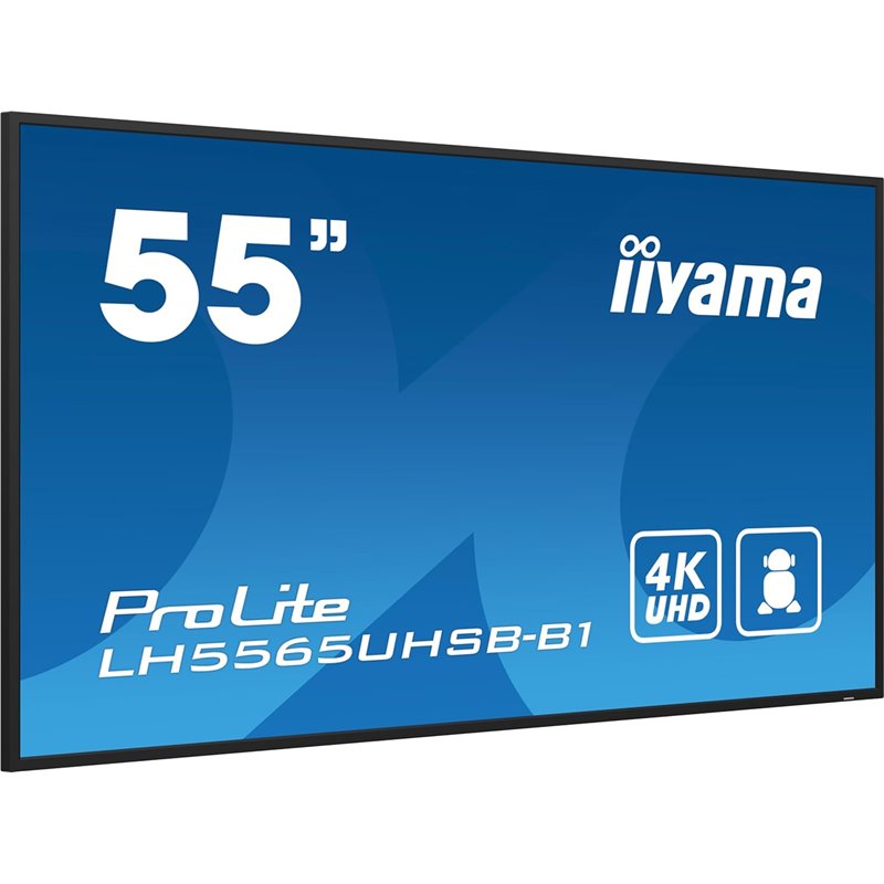 Iiyama Lh5565uhsb-b1 Pantalla De Señalización Diseño De Quiosco 138,7 Cm (54.6") Led Wifi 800 Cd / M² 4k Ultra Hd Negro Procesad