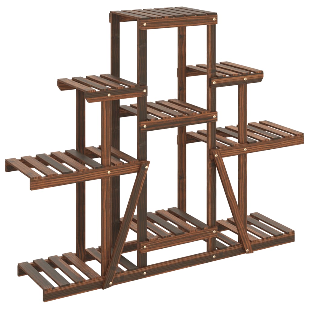 vidaXL Soporte para flores madera maciza abeto 110x25x96 cm Color Marrón claro,  Marrón, y mas