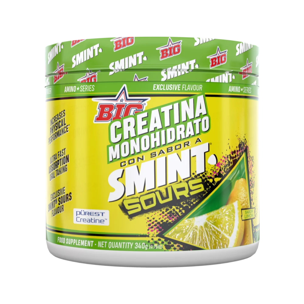 BIG – Creatina Monohidrato con Sabor Smint® Sours Limón | 340g para Fuerza y Rendimiento