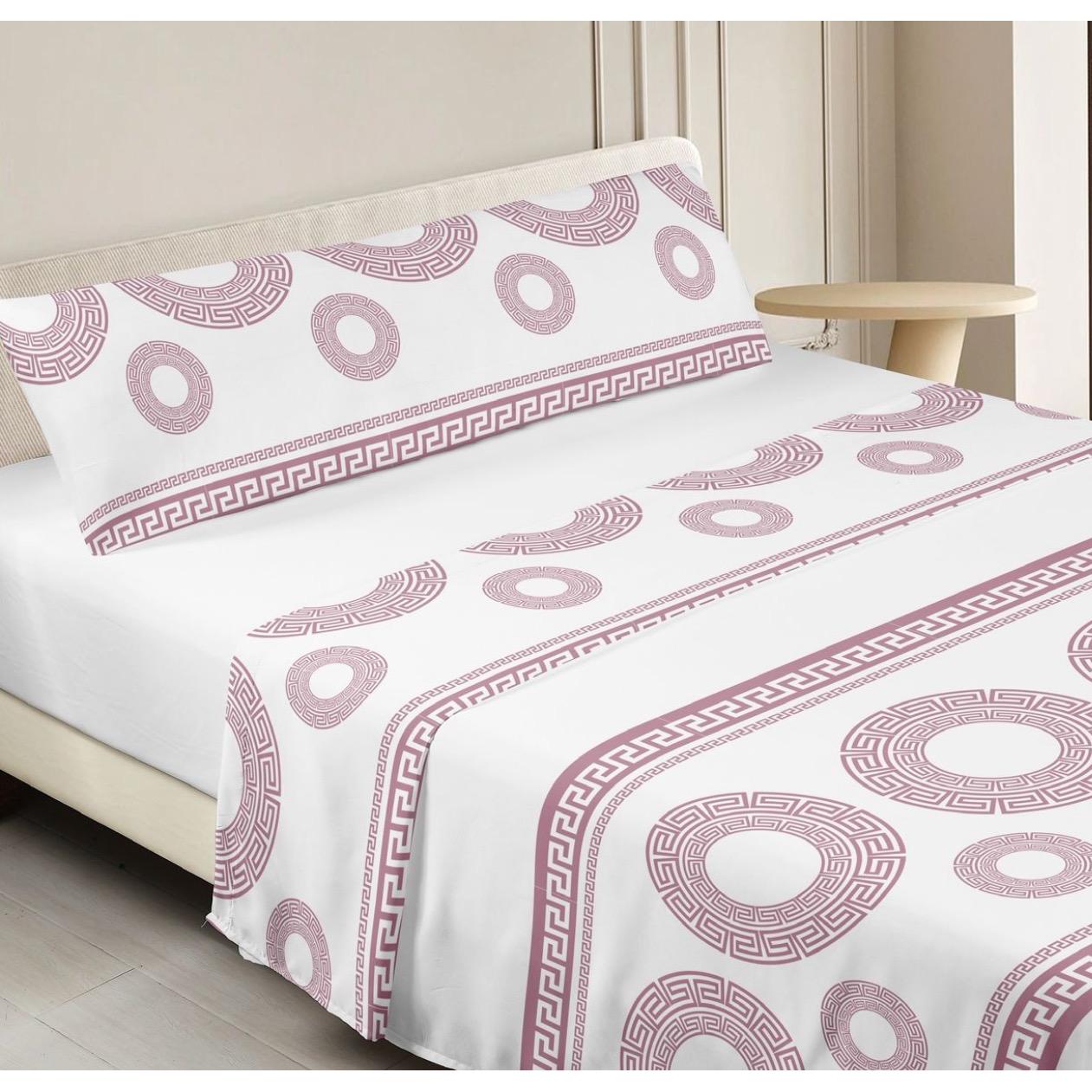 Juego de Sábanas 3 Piezas Printex+Home Microfibra Suave, Estampado Moderno Geométrico, Ajustable para Cama 90, 135 y 150 cm, Ideal para Verano
