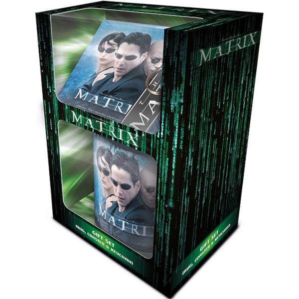 Pyramid International The Matrix - Juego de taza oficial de regalo, incluye posavasos, llavero