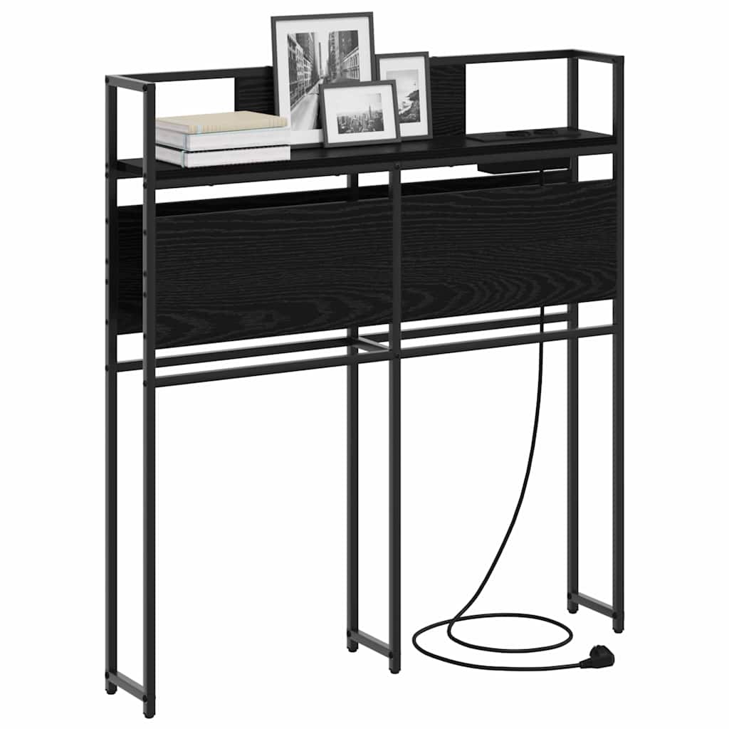 vidaXL Cabecera de almacenamiento con estante Roble negro 100 cm