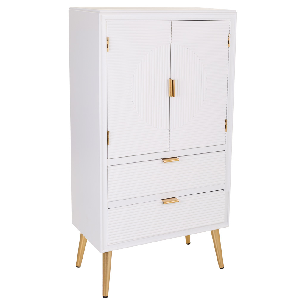 WANDERLUST DECO Armario de madera blanco 62x36,5x118h cm de estilo Romántico.Tiene 1 puerta