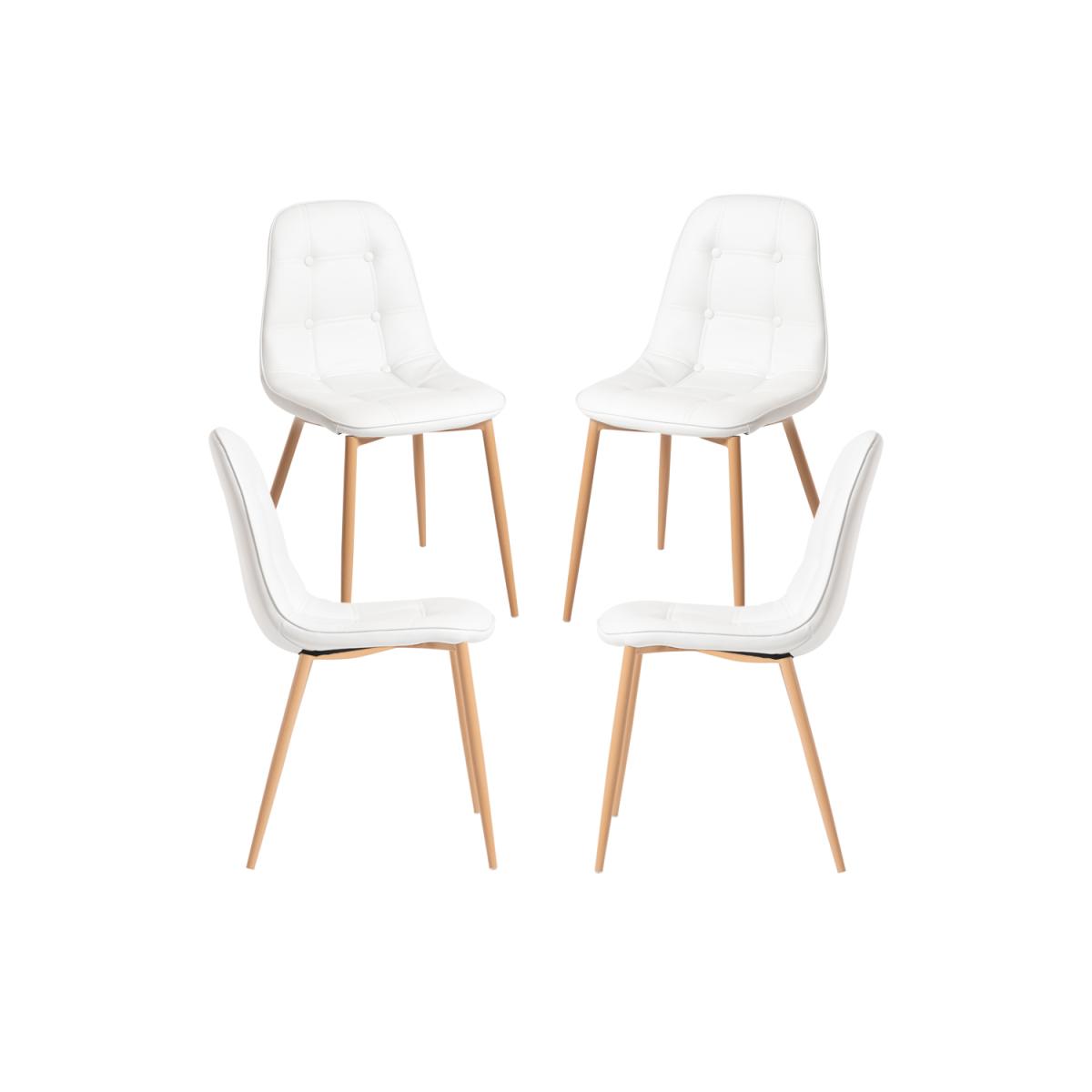 Regalos Miguel - Packs Sillas Comedor - Pack 4 Sillas Plazi - Blanco
