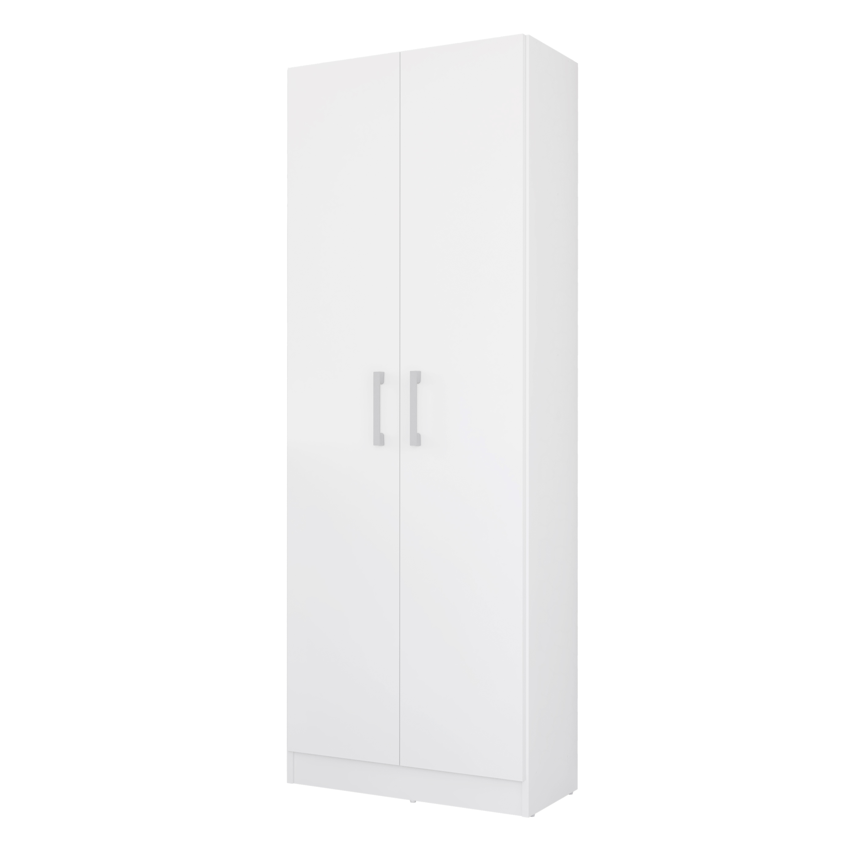 Buyqualia Armario hogar escobero Multiusos Dos Puertas en Color Blanco (Alto 170 cm/Ancho 61 cm/Fondo 32 cm)