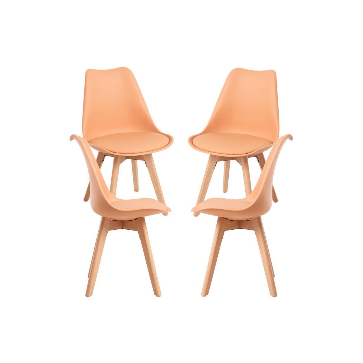Regalos Miguel - Packs Sillas Comedor - Pack 4 Sillas Synk Basic - Naranja claro