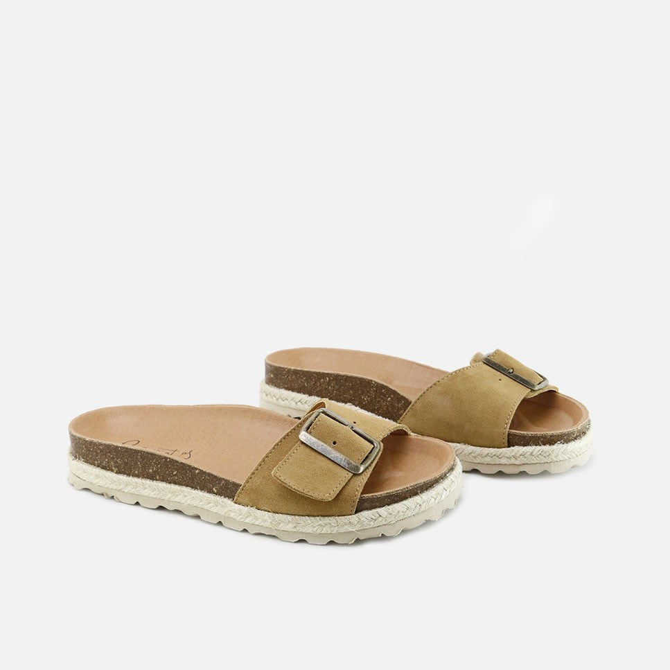 Sandalias Bio Yute Hebilla Cuero Papanatas | Eli 1957