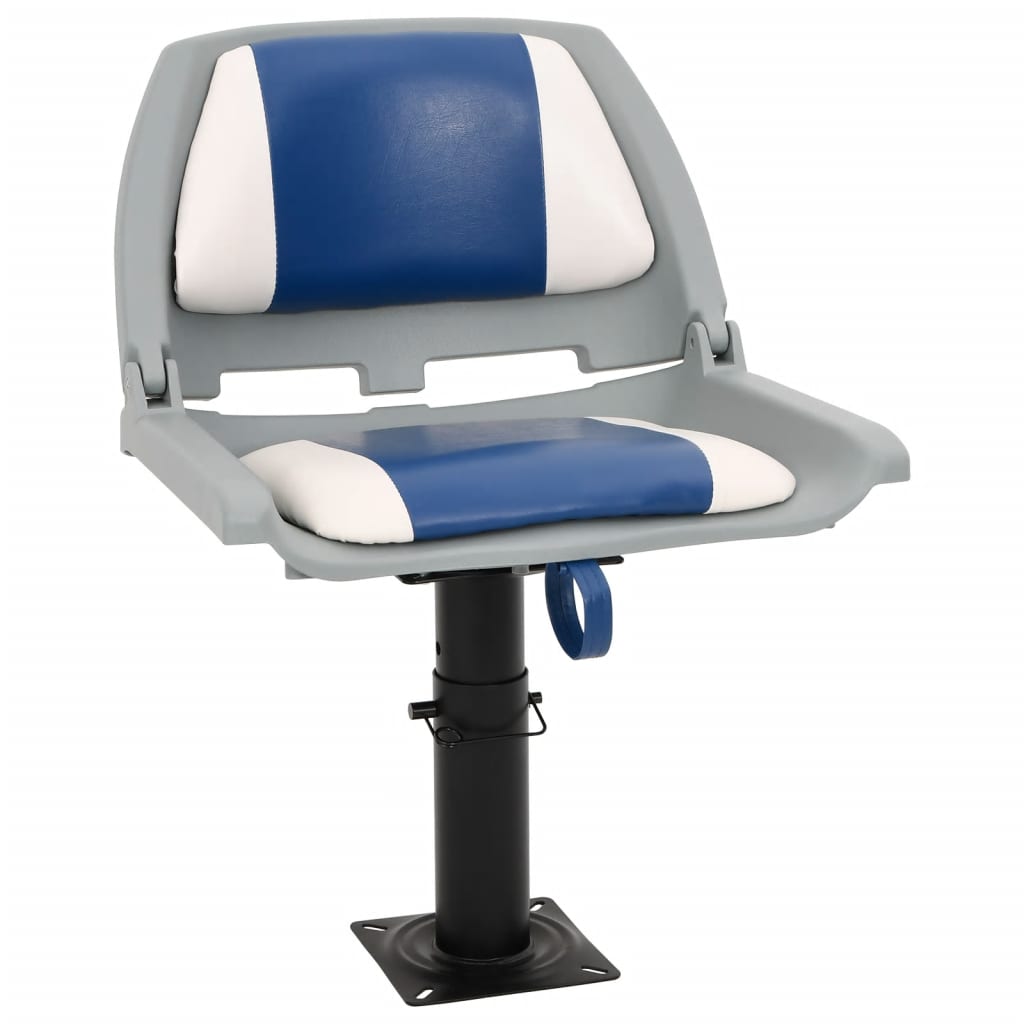 vidaXL Asientos plegables de barco 2 uds azul y blanco 48x51x41 cm