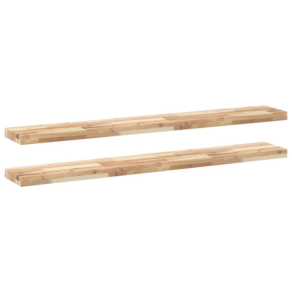 Vidaxl Estantes Flotantes de Madera Acacia Sin Tratar 160x20x4 Cm Marrón y Marrón Oscuro