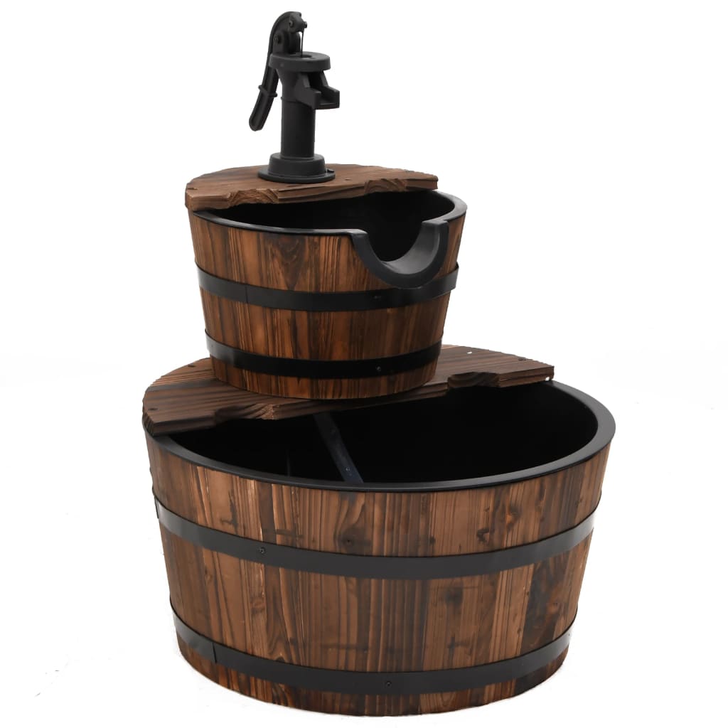 vidaXL Fuente de agua con bomba madera maciza de abeto Modelo 2 pisos (44.5x44.5x58 cm), 3 pisos (60x60x94 cm)