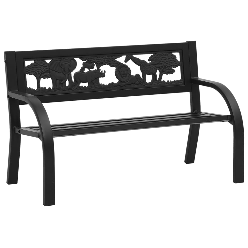 vidaXL Banco de jardín para niños de acero 86 cm
