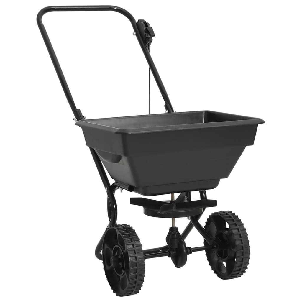 vidaXL Carrito de mano esparcidor de sal PVC y acero 92x46x70 cm 15 L