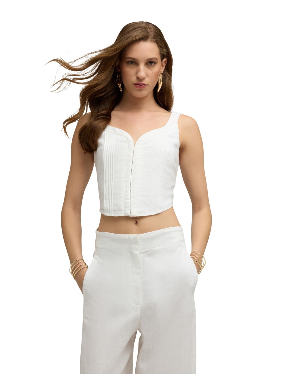 Motivi - Top bustier en mezcla de lino lyocell