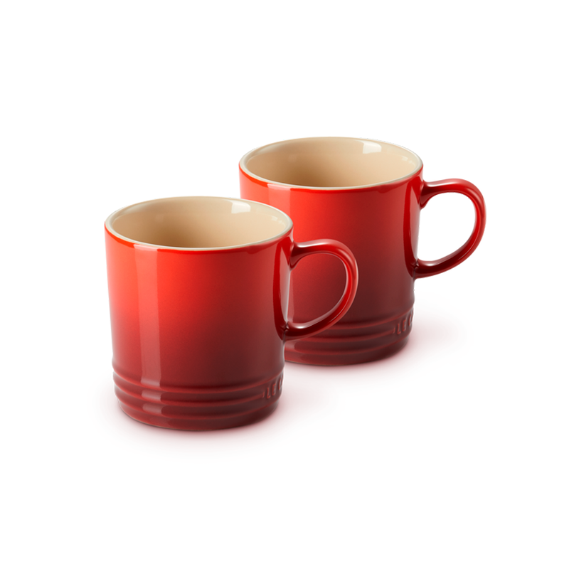 Set de 2 Tazas London de 350 ml de Le Creuset en Cerámica de Gres, Ideales para Desayuno, Resistentes y Aptas para Horno, Microondas y Lavavajillas