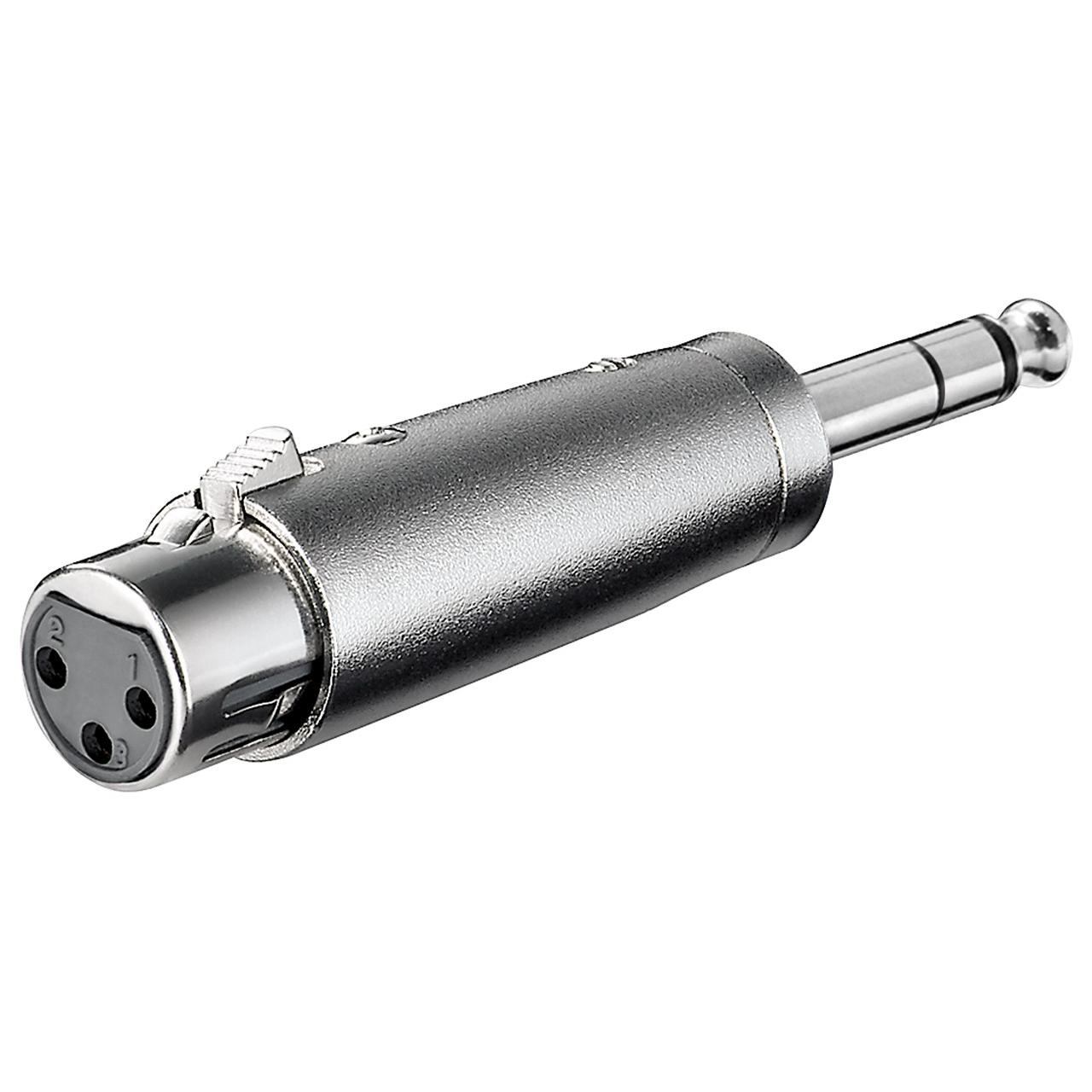 Goobay 27514 cambiador de género para cable XLR 6.35 mm Acero inoxidable