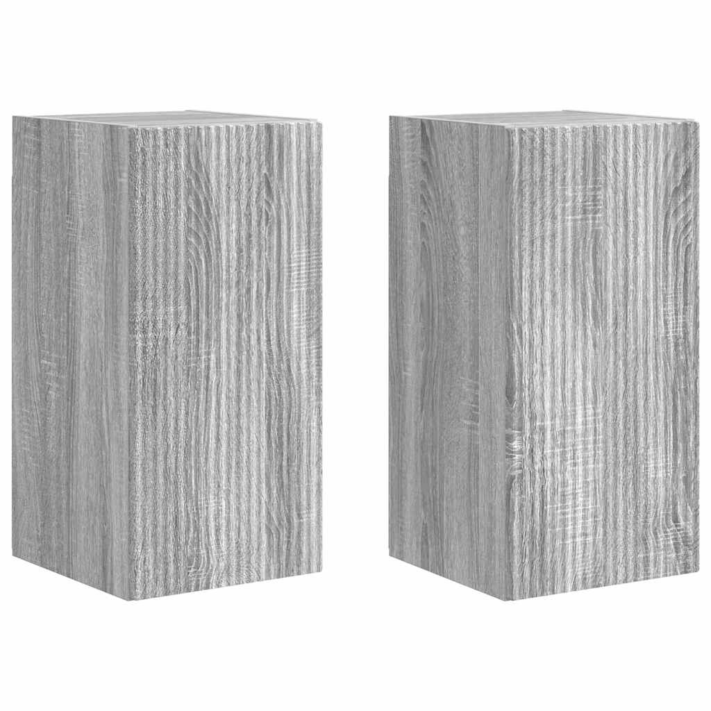 vidaXL Mueble de TV Montado en la Pared 2 uds. Madera de ingeniería Multicolor