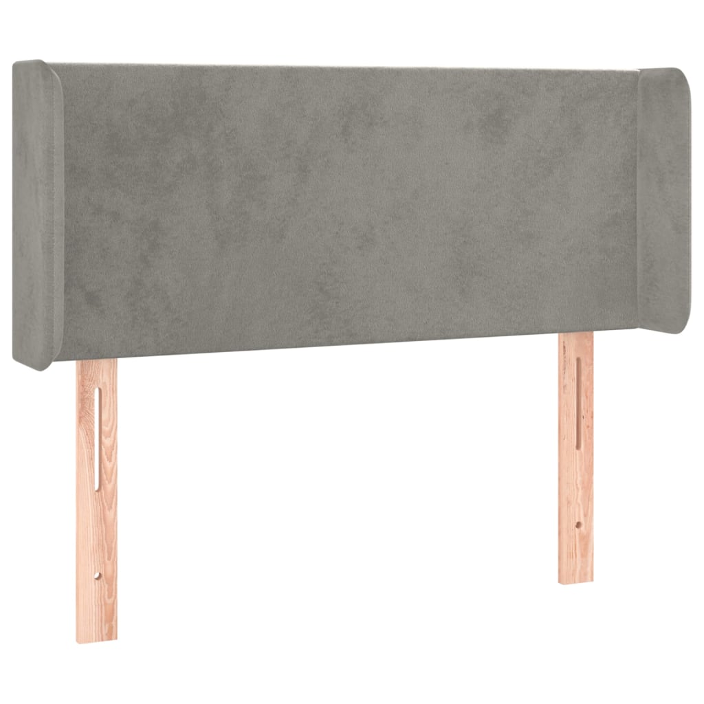 vidaXL Cabecero con LED de terciopelo gris claro 93x16x78/88 cm