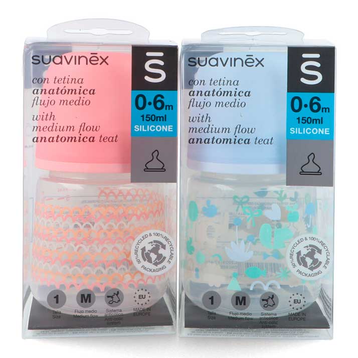 Suavinex Biberon Boca Ancha Anat. Silicona  0.6M 150 Ml