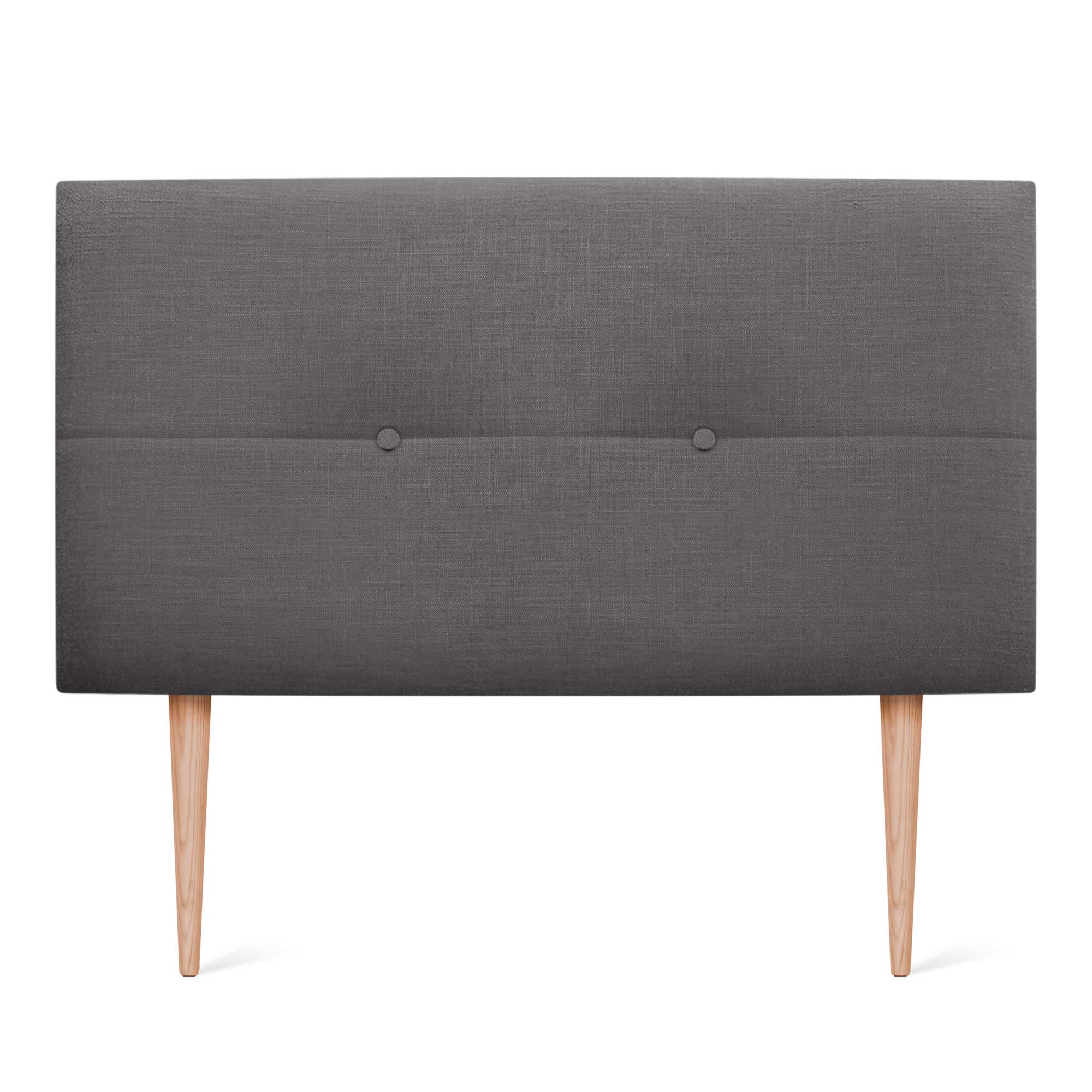 DHOME Cabecero de Lino Natural con Botones y Patas de Madera Cabezal Tapizado Cama Dormitorio Moderno