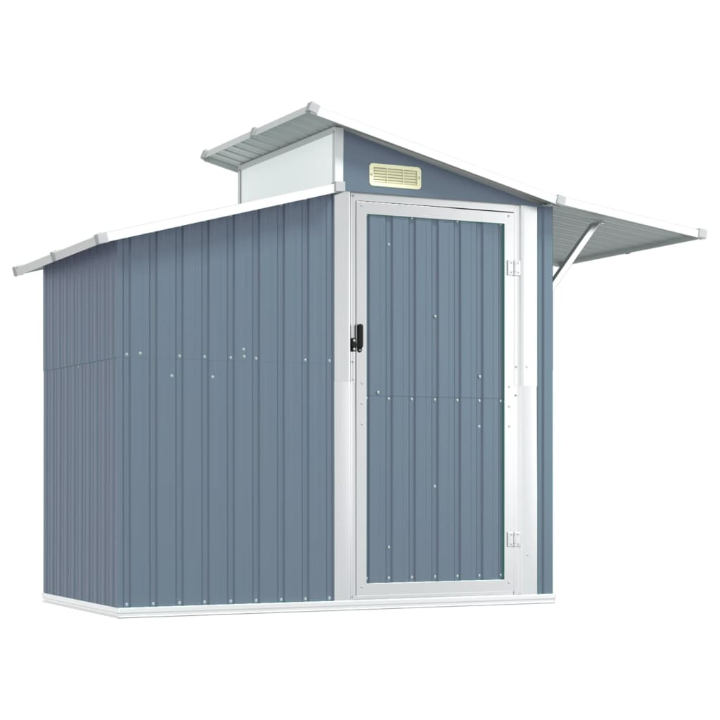 vidaXL Cobertizo de jardín acero galvanizado 270x130x208,5cm Color Antracita,  Gris,  Verde y mas