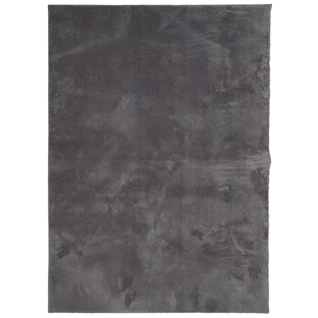 Vidaxl Alfombra de Pelo Corto Suave Lavable HUARTE 200x280cm Color Antracita