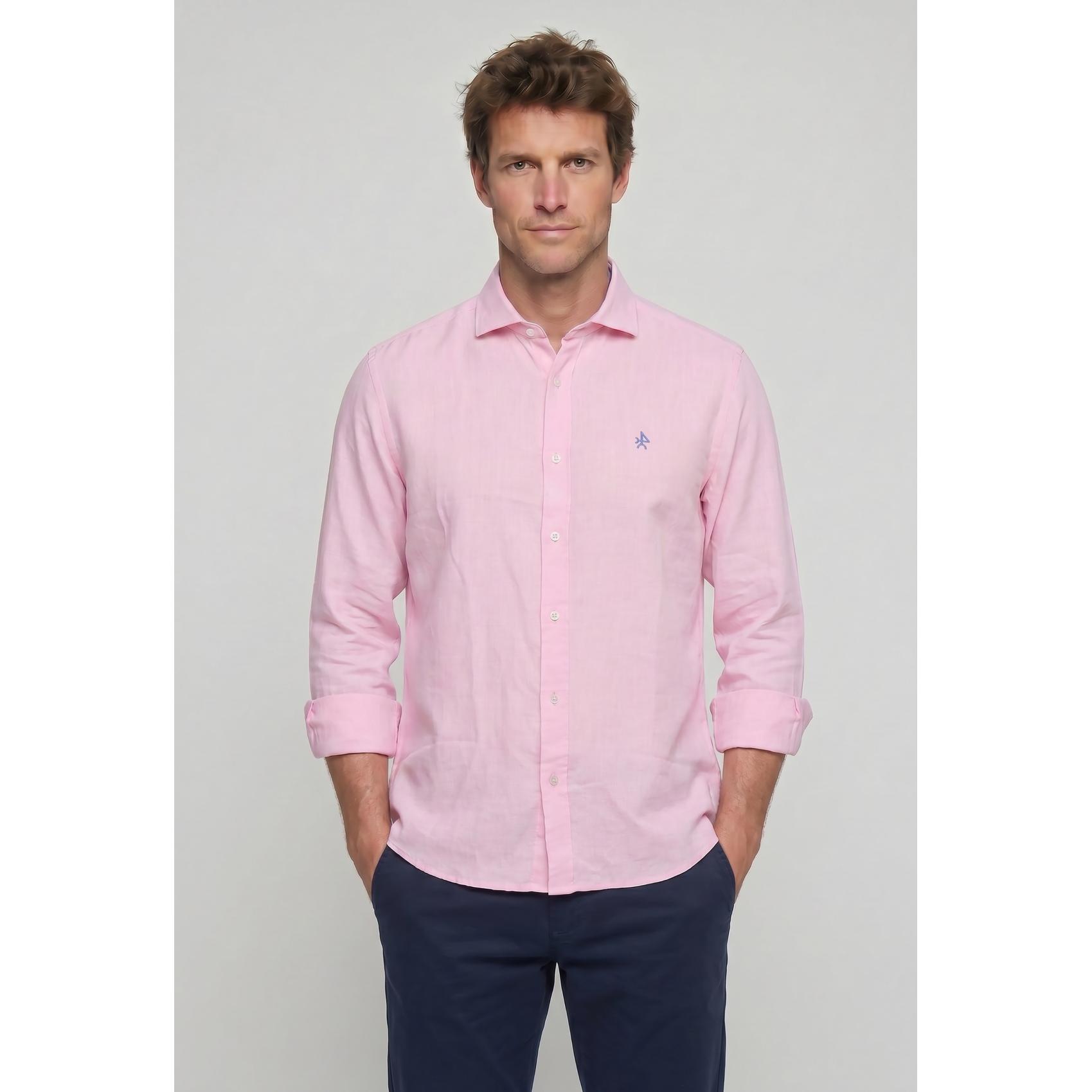 Camisa lino Valecuatro rosa