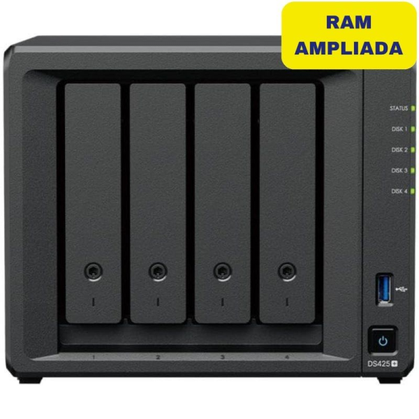 NAS Synology Diskstation DS425+- 4 Bahías 3.5'- 2.5'- 6GB DDR4- Formato Torre