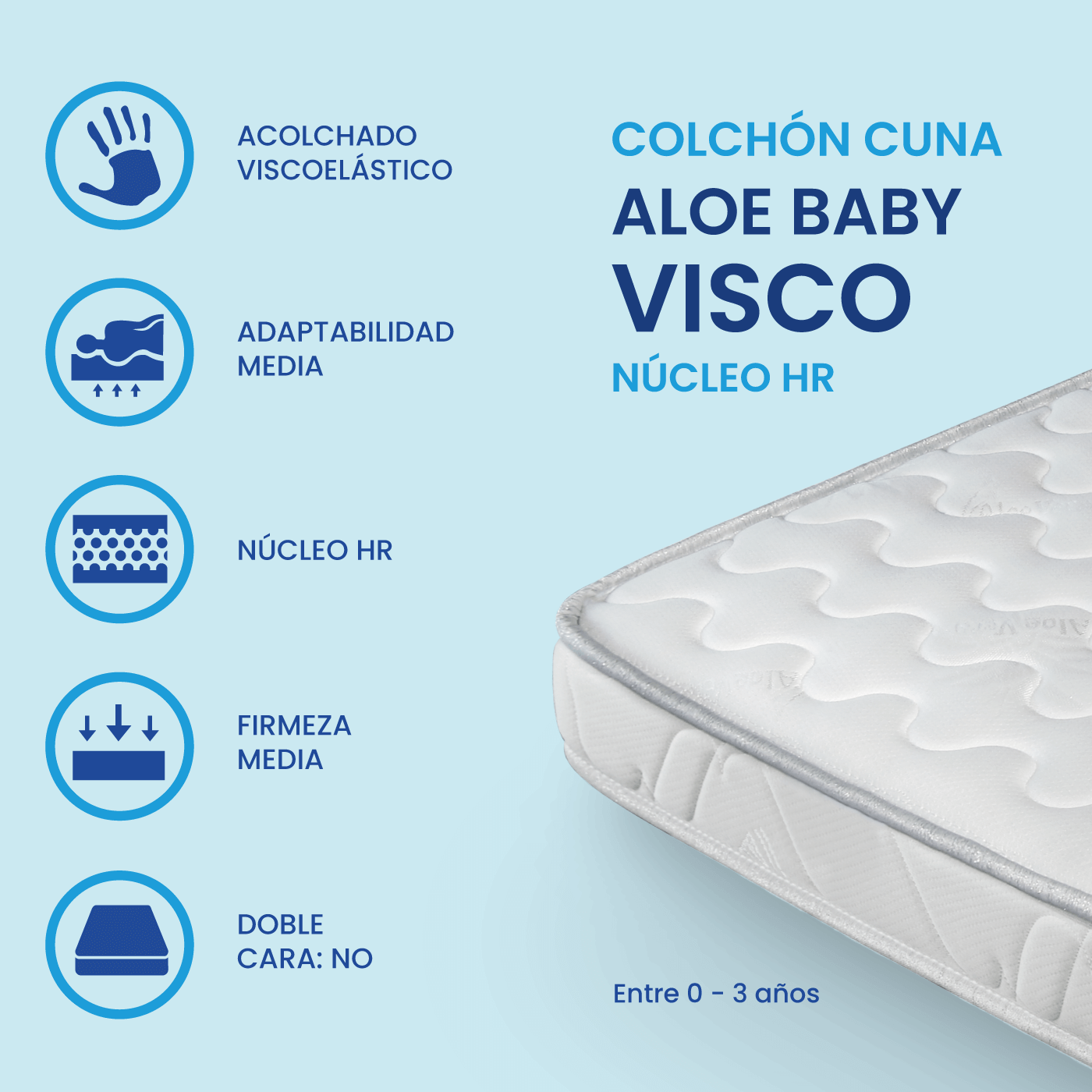 Colchón de Cuna HR Aloe Baby de SonnoMattress, Altura 12 cm