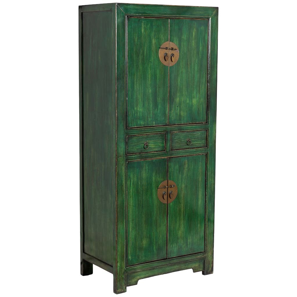 Wonderlust Deco - Armario de madera verde 80x48x184h cm Verde 80x48x184h cm