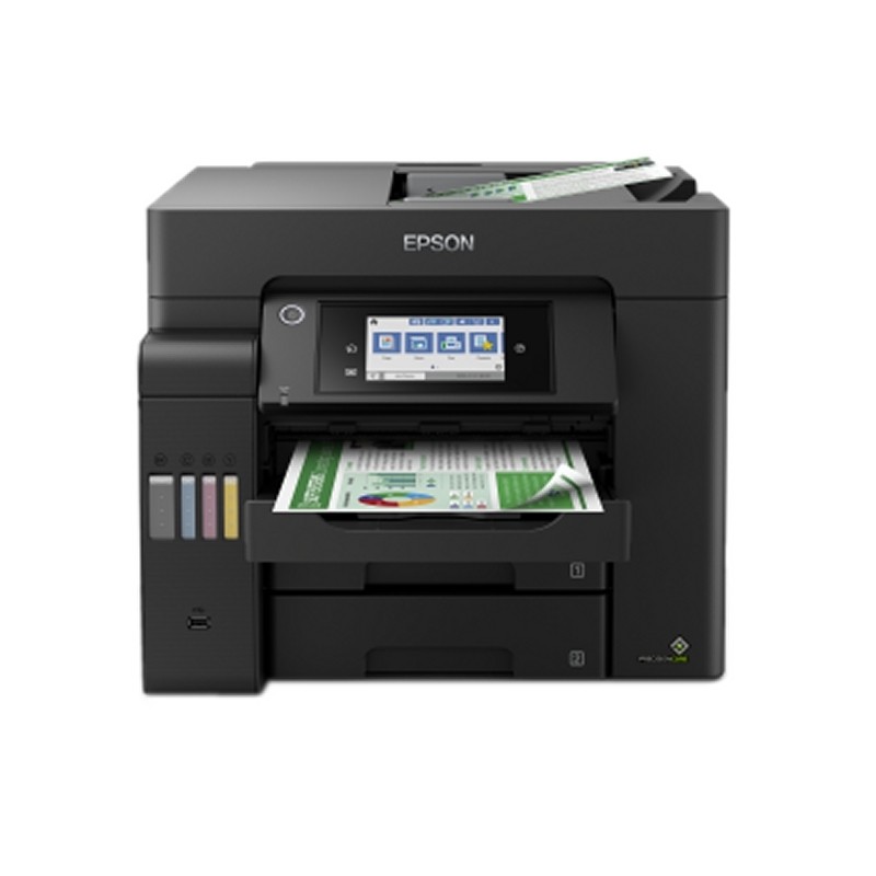 Epson Multifunción Ecotank ET-5850 - Impresora Inyección con Fax - Tecnología Precisioncore - Velocidad de Impresión 25 Páginas/min - Escaner a Doble Cara