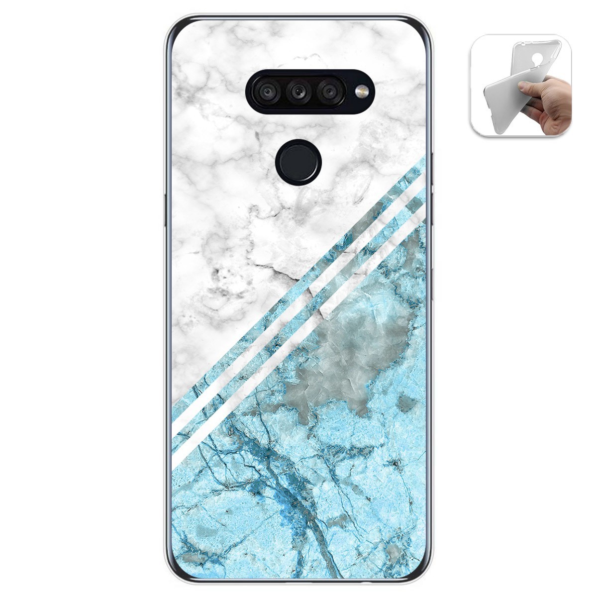 Tumundosmartphone Funda Gel Tpu para Lg K50S diseño Mármol 02 Dibujos
