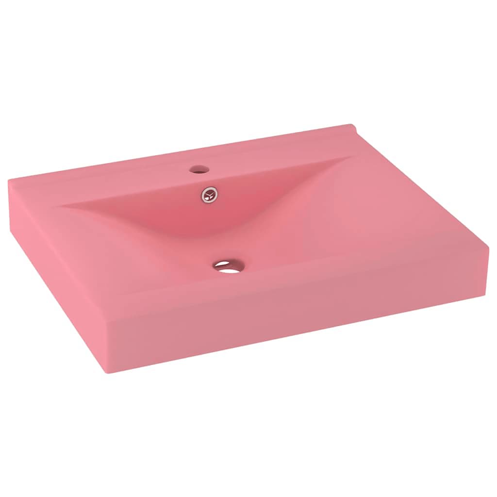 vidaXL Lavabo de lujo con grifo cerámica 60x46 cm