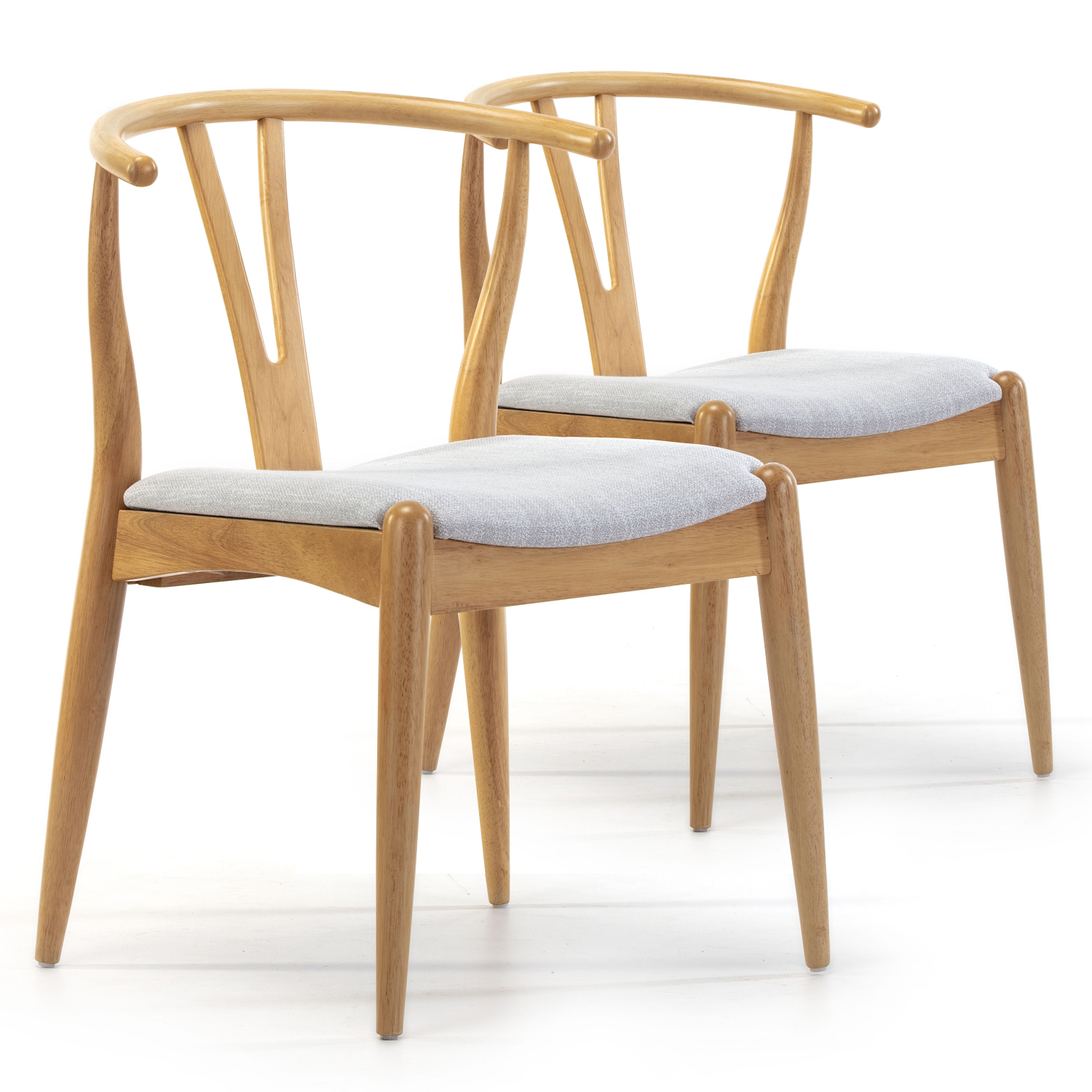 VS Venta-Stock Pack 2 Sillas Rustic Roble de Madera de Caucho Macizo