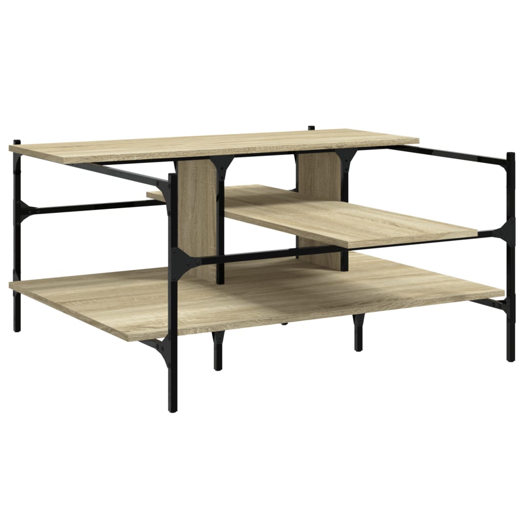 Vidaxl Mesa de Centro Madera de Ingeniería 100x100x48,5 Cm Negro