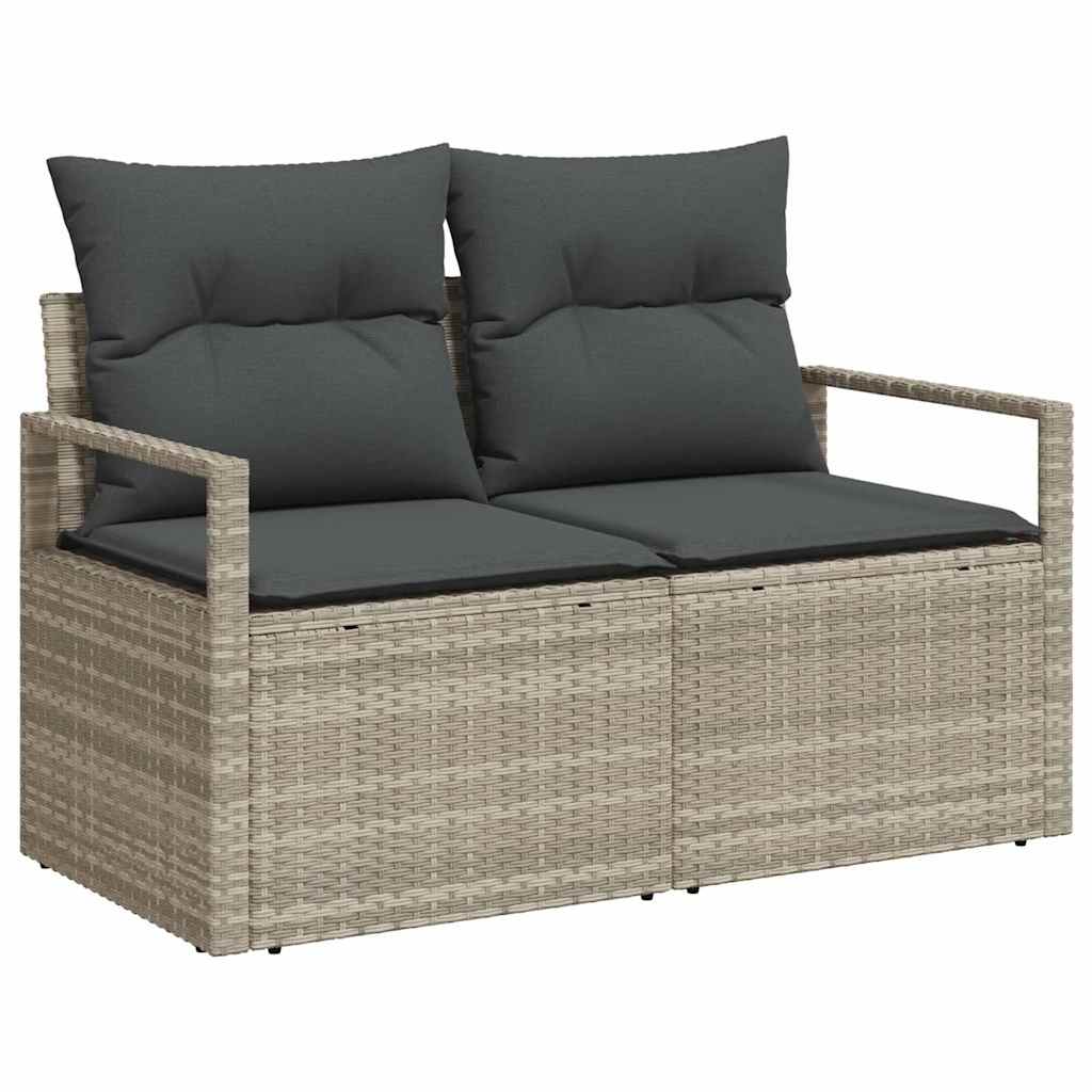 vidaXL Juego de Sofá 7 pcs Gris claro y gris oscuro ratán sintético