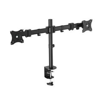 EQUIP - Soporte Doble Pantalla 650115 Inclinable y Giratorio 360° para Monitores de 13 a 27 Pulgadas, Compatible VESA 100x100, Soporta hasta 8 kg por Pantalla, Ideal para Oficina y Trabajo en Casa