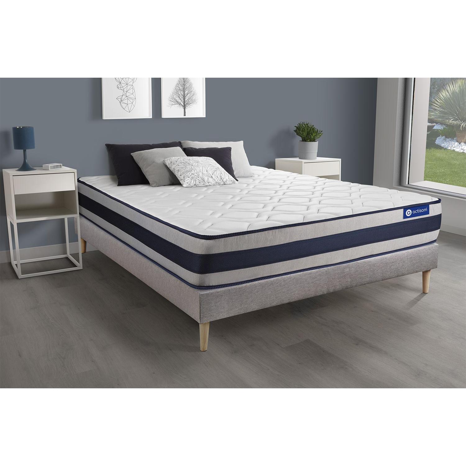 Pack colchón Actiflex ergo 120x190cm + Somier, Muelles ensacados y espuma viscoelástica, 3 zonas de confort