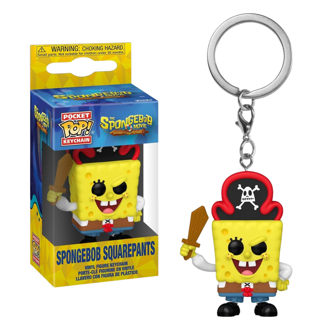 FUNKO POP! KEYCHAIN: BOB ESPONJA LA PELÍCULA - LLAVERO BOB ESPONJA PIRATA, 83589, TIENDA CON LICENCIA OFICIAL, JUGUETES, MUÑECOS, FIGURAS, ENVÍO URGENTE 24-48 HORAS EN PENÍNSULA, ORIGINAL, NUEVO, PELÍCULA, DIBUJOS