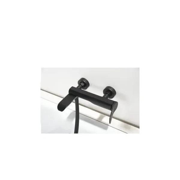 IMEX DINAMARCA BDR031-4NG Grifería monomando para bañera y ducha hecha de latón con acabado negro mate