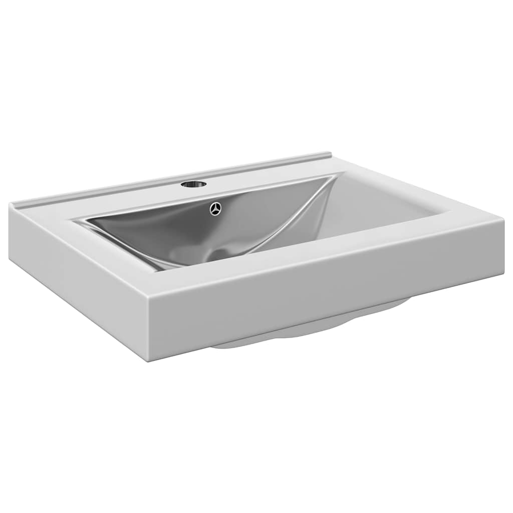 vidaXL Lavabo de cerámica rectangular con orificio de grifo 60x46 cm