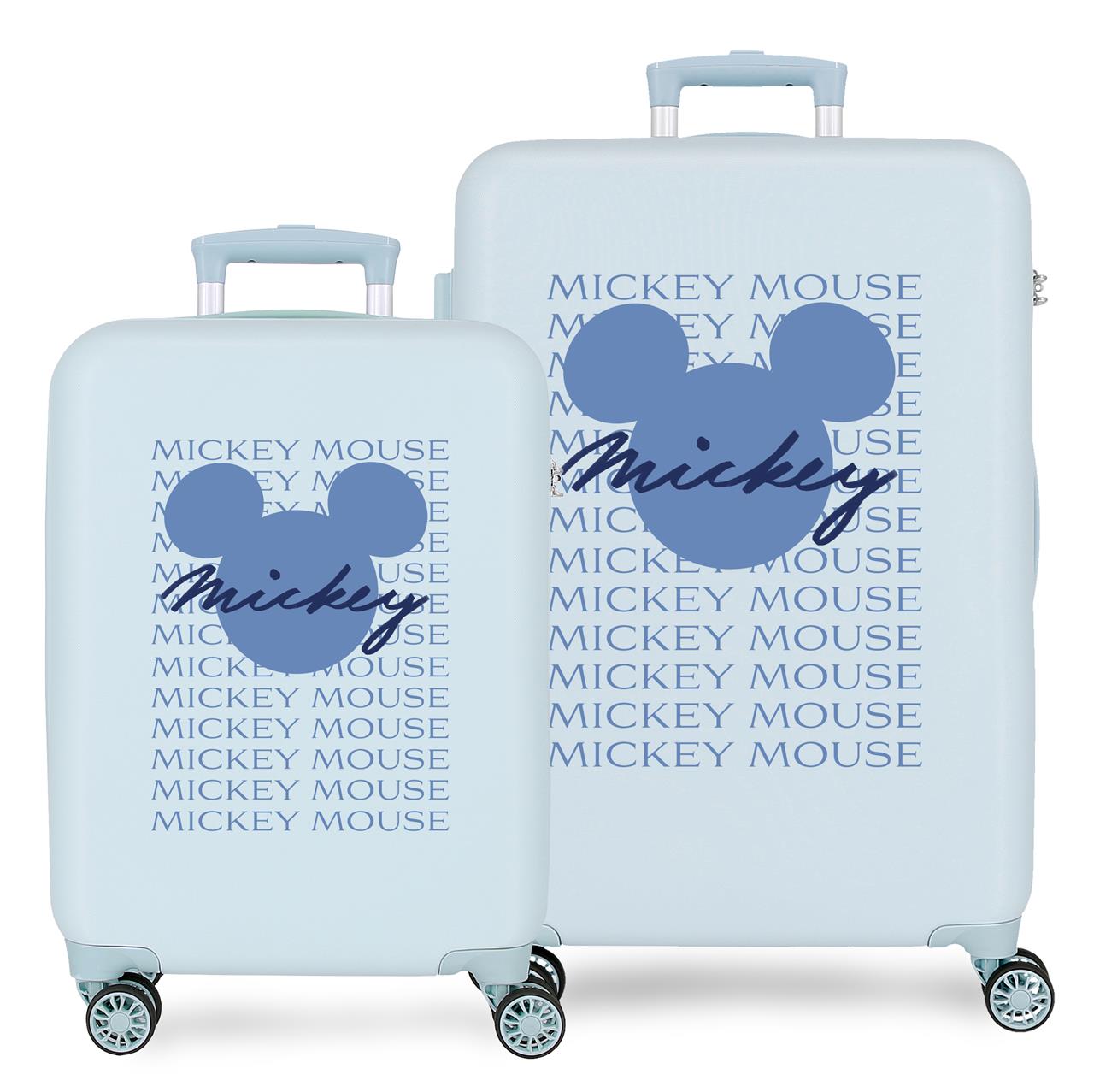 Juego de maletas Disney Mickey Have a good time ABS con capacidad de 62,79L Azul claro