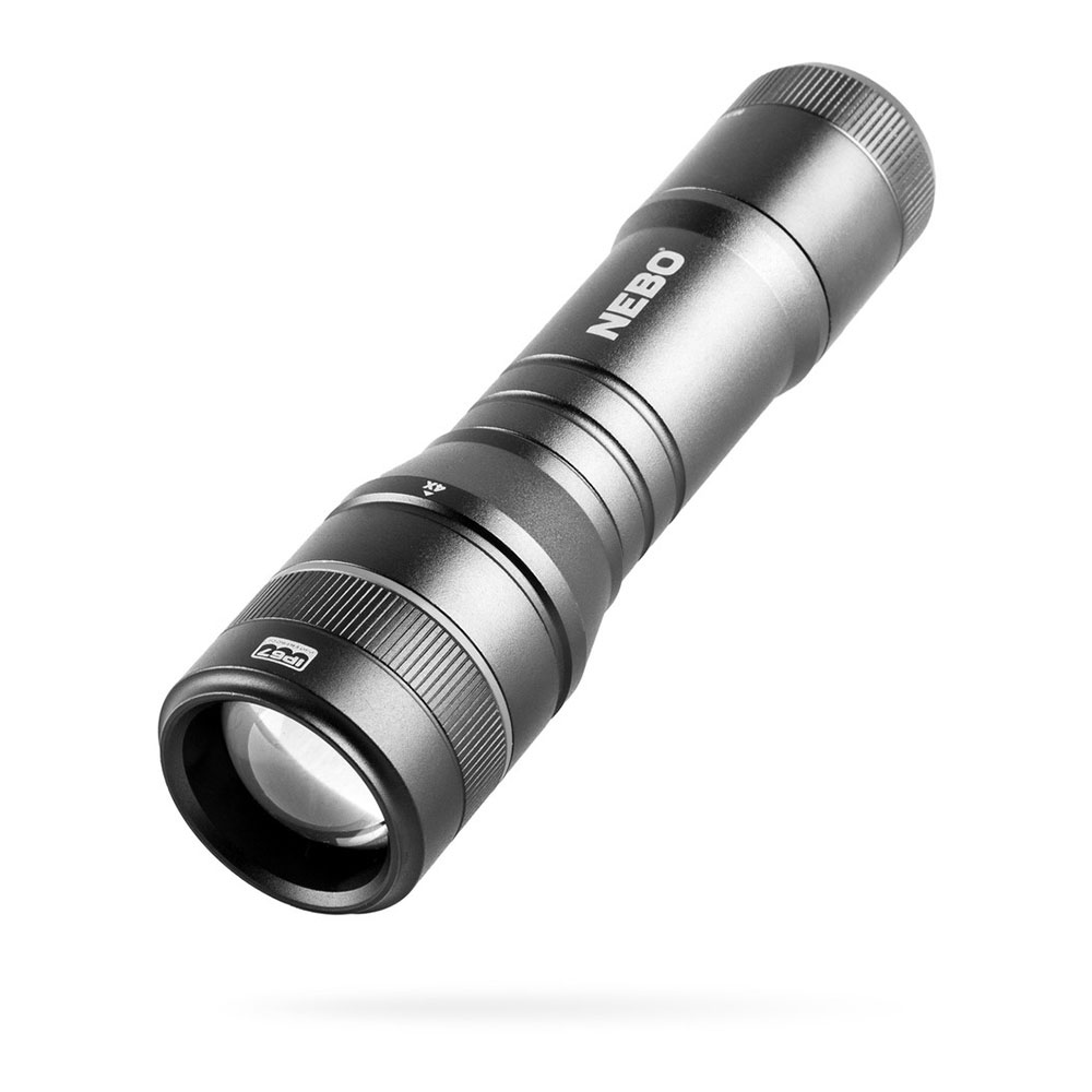 NEBO Newton 500 lúmenes  Linterna LED negra impermeable  Funciona con pilas AA con base magnética